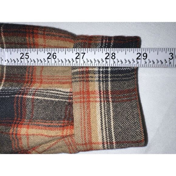 Vintage Pendleton Men's M/L 15 1/2 42" Chest Plaid Shirt Red Tan Gray Wool EUC - Picture 10 of 13